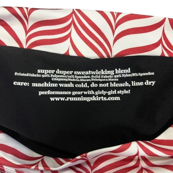 RUNNING Skirts Small Athletic Skort Red White Candystripe Mini Shorts - Picture 10 of 10